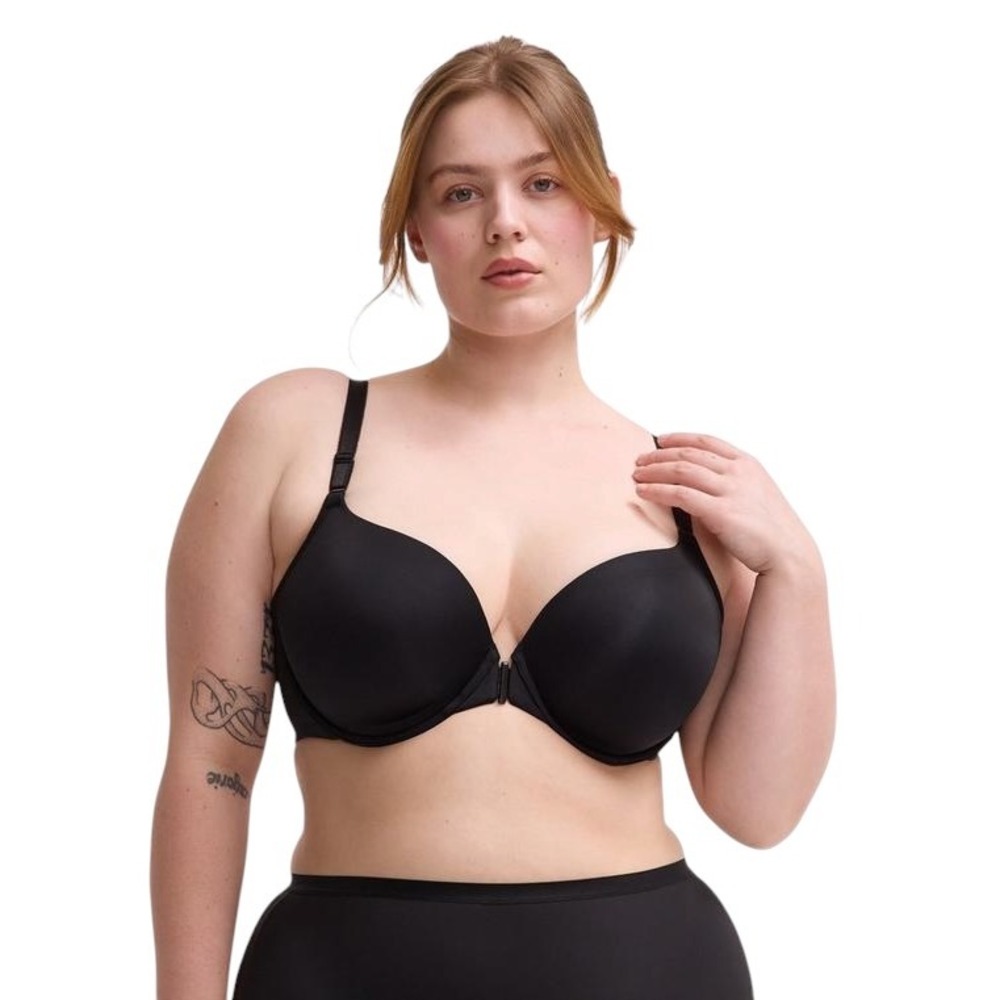 Torrid 40DD Push-Up Bra Black Front-Closure Mesh Posture Back Smoothing Side 807